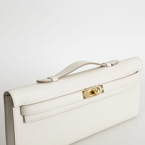 Full Handmade Hermes Kelly Cut 31CM CC10 Craie Swift Leather Gold Hardware