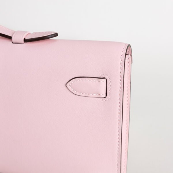 UAE Dubai Hermes 3Q Rose Sakura Swift Leather Kelly Cut 31CM Silver Hardware