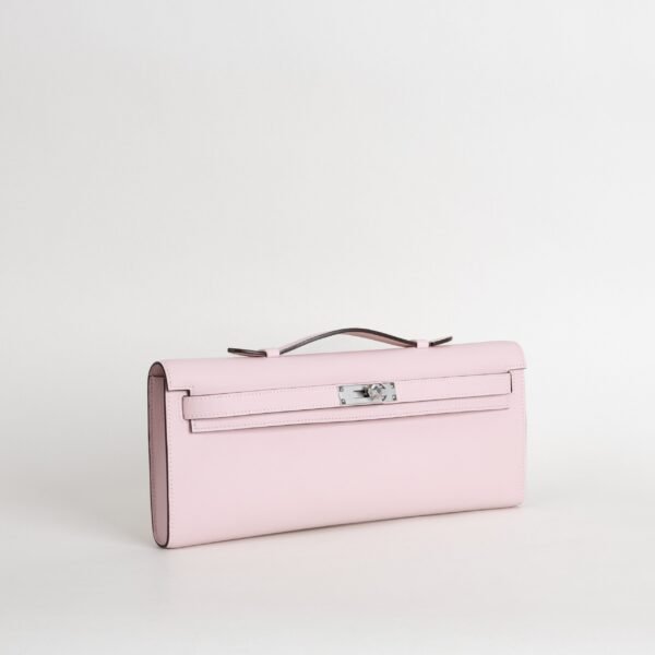 UAE Dubai Hermes 3Q Rose Sakura Swift Leather Kelly Cut 31CM Silver Hardware