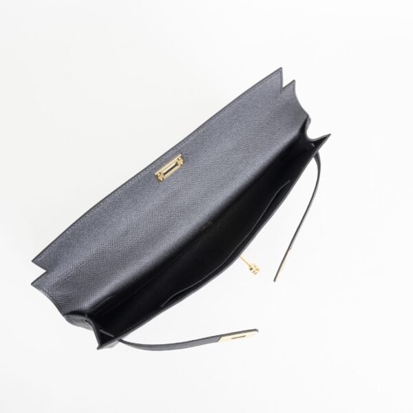 Hermes Evening Bag Kelly Cut 31CM CC89 Noir Epsom Leather Gold Hardware