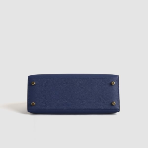 UK London Hermes Kelly Sellier 25CM CC73 Blue Saphir Epsom Leather Gold Hardware