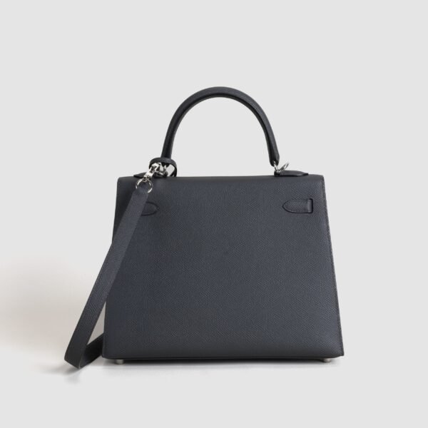 Women’s Tote Bag Hermes Epsom Leather Kelly Sellier 25CM CK88 Gris Graphite Silver Hardware