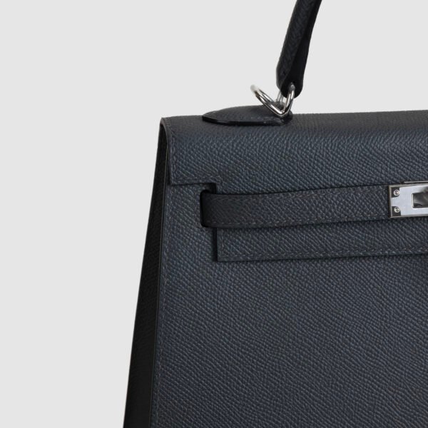 Women’s Tote Bag Hermes Epsom Leather Kelly Sellier 25CM CK88 Gris Graphite Silver Hardware
