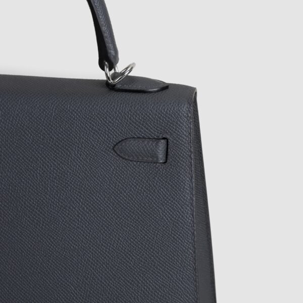 Women’s Tote Bag Hermes Epsom Leather Kelly Sellier 25CM CK88 Gris Graphite Silver Hardware