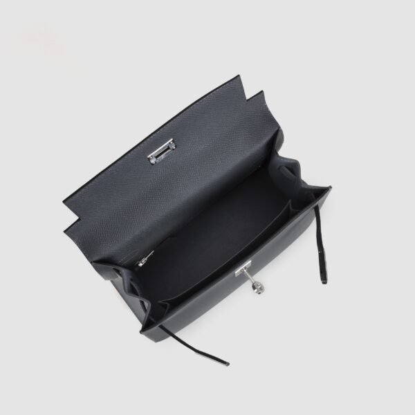Women’s Tote Bag Hermes Epsom Leather Kelly Sellier 25CM CK88 Gris Graphite Silver Hardware