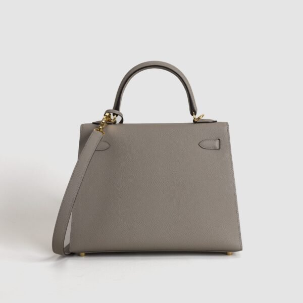USA Los Angeles Hermes Epsom Leather M8 Gris Asphalt Kelly Sellier 25CM Gold Hardware