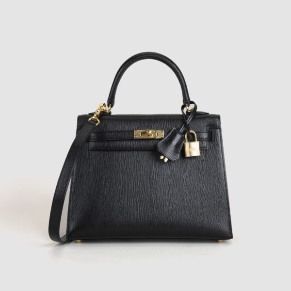 UAE Dubai Hermes Chevre Leather Kelly Sellier 25CM CC89 Noir Gold Hardware