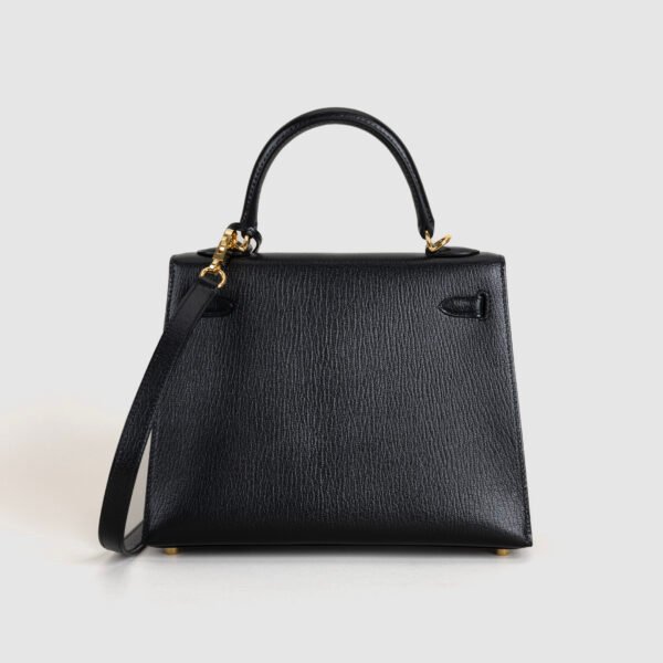 UAE Dubai Hermes Chevre Leather Kelly Sellier 25CM CC89 Noir Gold Hardware