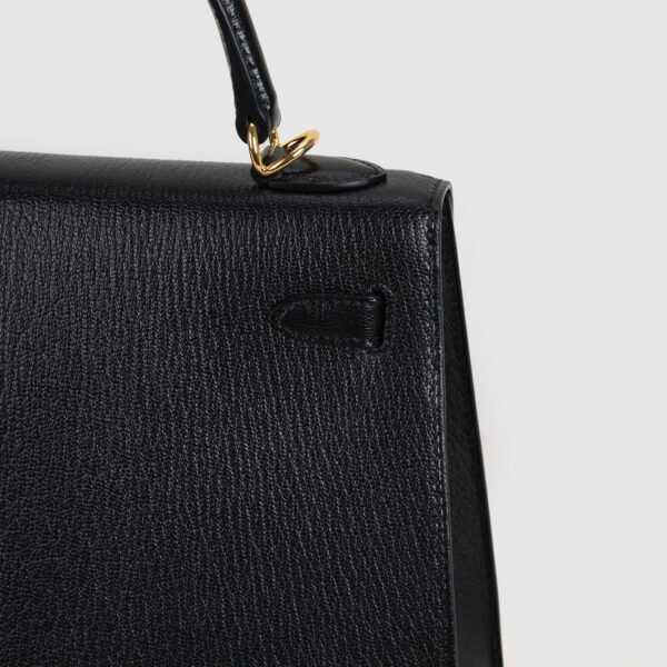 UAE Dubai Hermes Chevre Leather Kelly Sellier 25CM CC89 Noir Gold Hardware