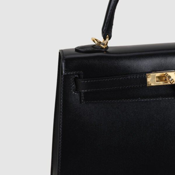 Hermes Bag Price Kelly Sellier 25CM CC89 Noir Box Leather Gold Hardware