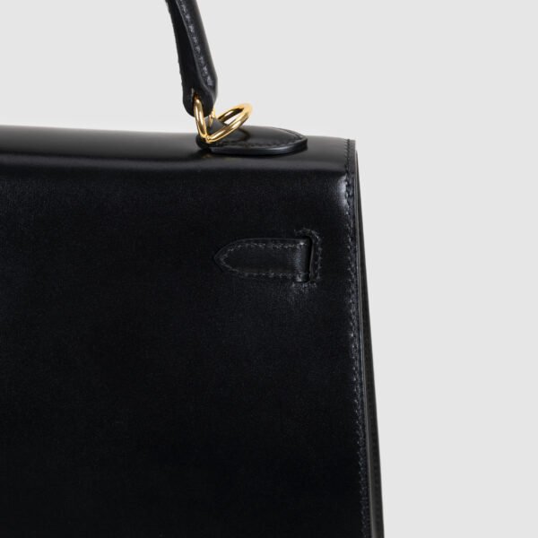 Hermes Bag Price Kelly Sellier 25CM CC89 Noir Box Leather Gold Hardware
