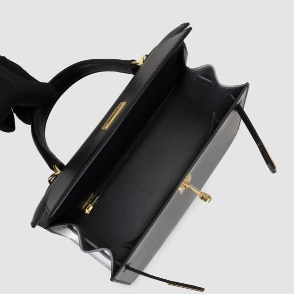 Hermes Bag Price Kelly Sellier 25CM CC89 Noir Box Leather Gold Hardware